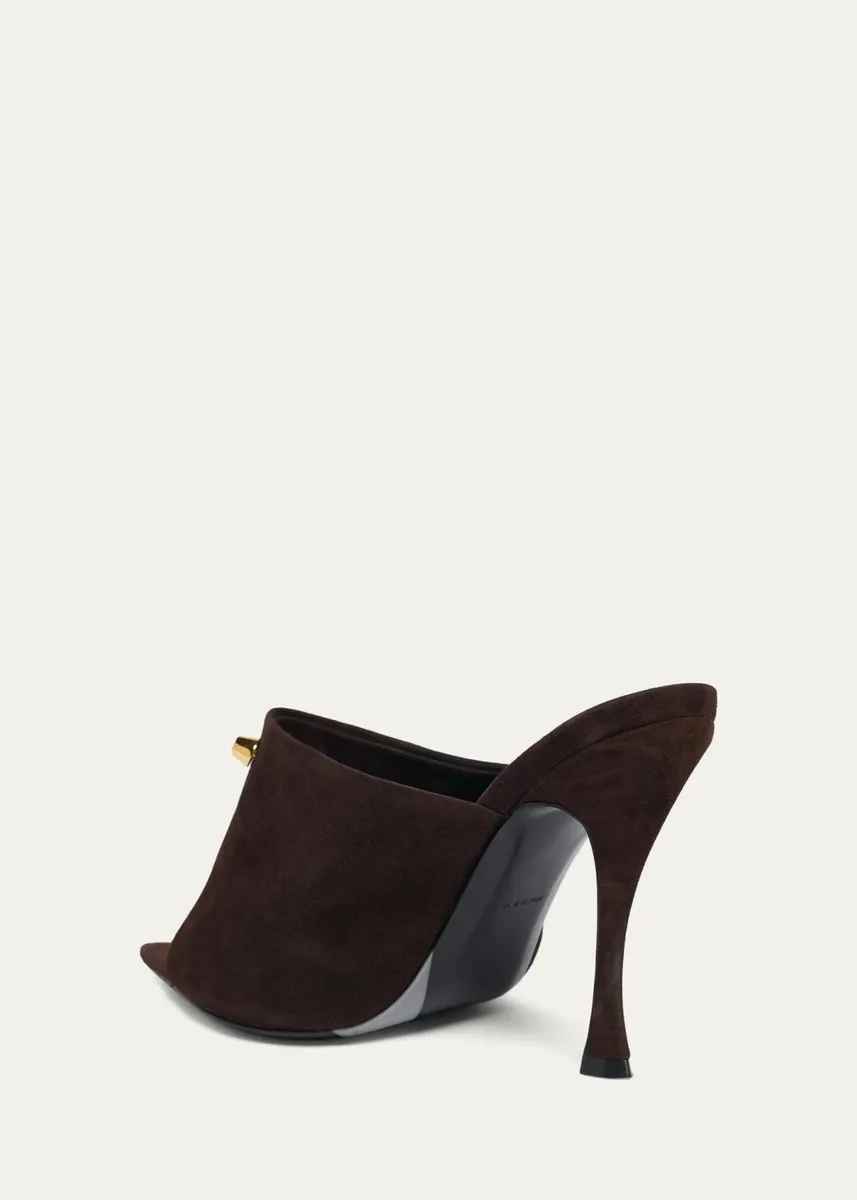 Balenciaga 95mm Suede Peep-Toe Mules | Thumbnail 2 Balenciaga 95mm Suede Peep-Toe Mules | Thumbnail 2
