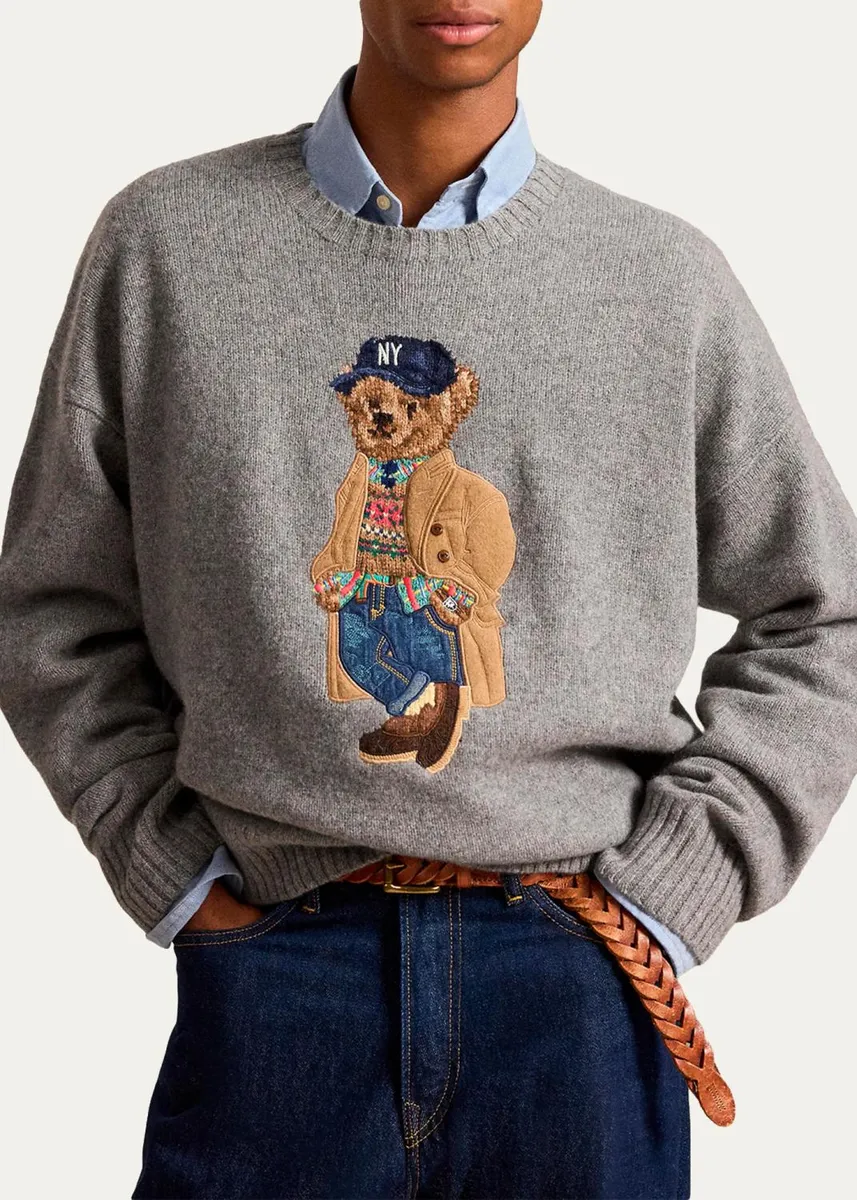 Polo Ralph Lauren Men's Wool-Blend Polo Bear Sweater | Thumbnail 4 Polo Ralph Lauren Men's Wool-Blend Polo Bear Sweater | Thumbnail 4