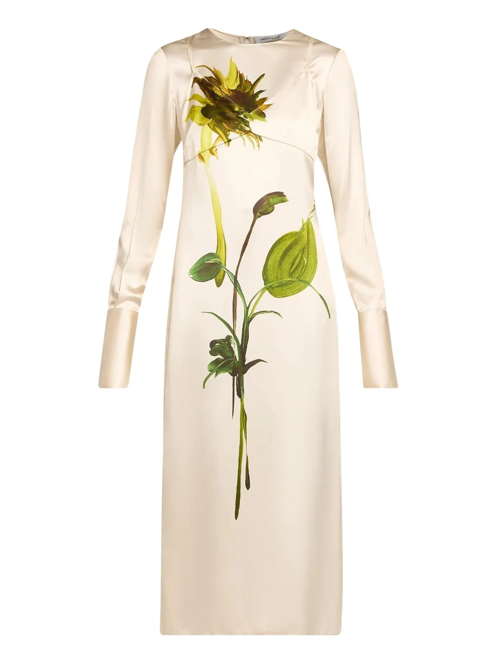 Deconstruction Layered Sunflower Printed Silk Dress