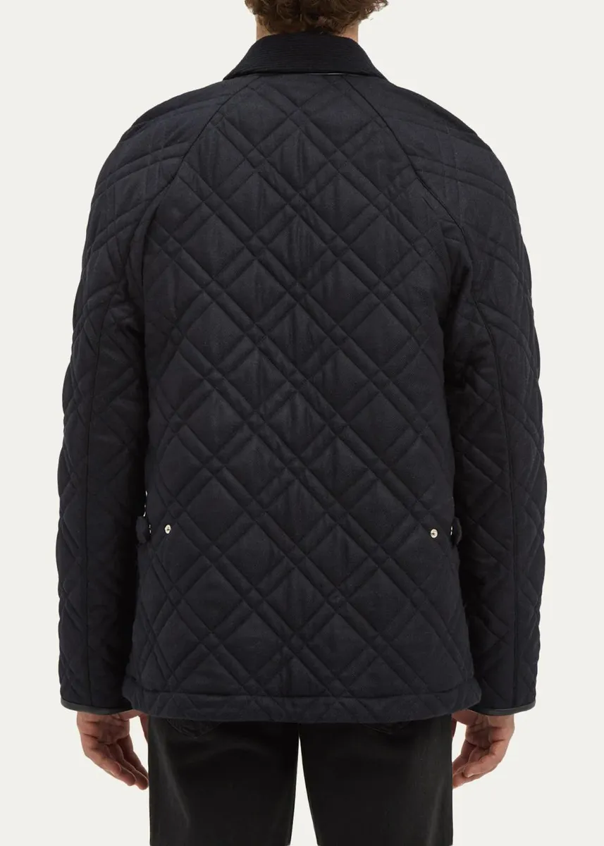 Gabriela Hearst Men's Clarence Wool-Cashmere Quilted Barn Jacket | Thumbnail 3