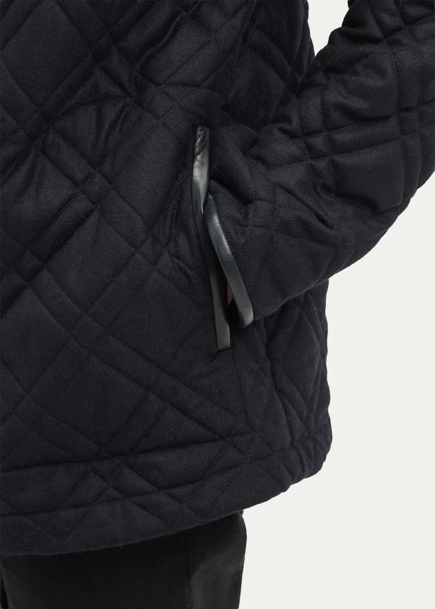 Gabriela Hearst Men's Clarence Wool-Cashmere Quilted Barn Jacket | Thumbnail 5