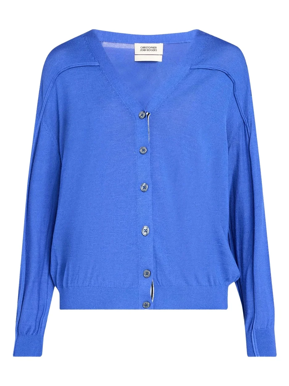 Lightweight Silk-Blend V-Neck Cardigan