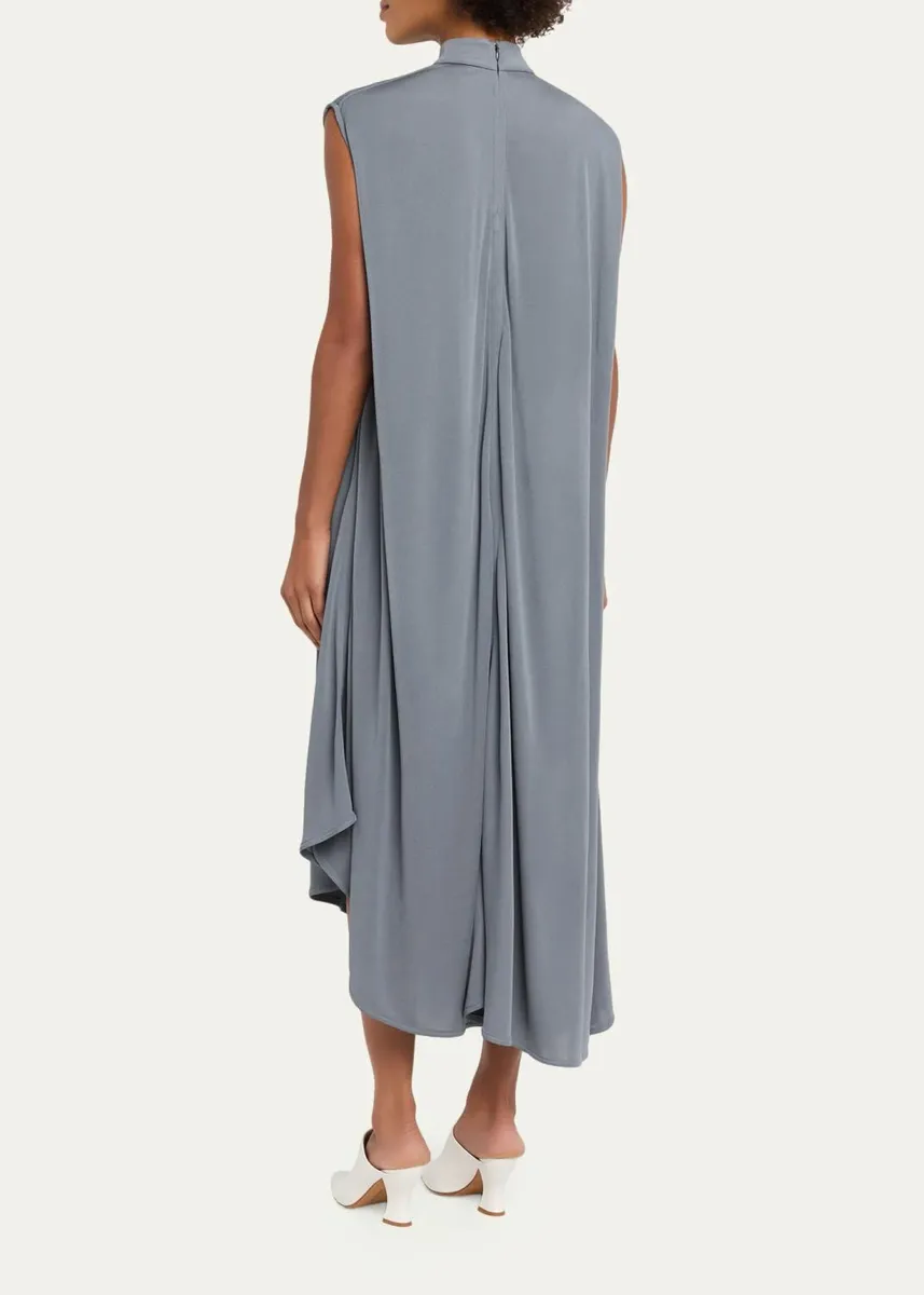 Bottega Veneta Jersey Crêpe Brooch Asymmetric Midi Dress | Thumbnail 3 Bottega Veneta Jersey Crêpe Brooch Asymmetric Midi Dress | Thumbnail 3