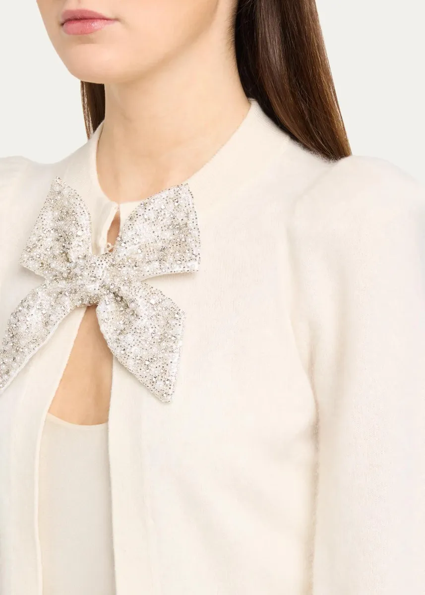 Alice + Olivia Kitty Puff-Sleeve Cardigan | Thumbnail 5