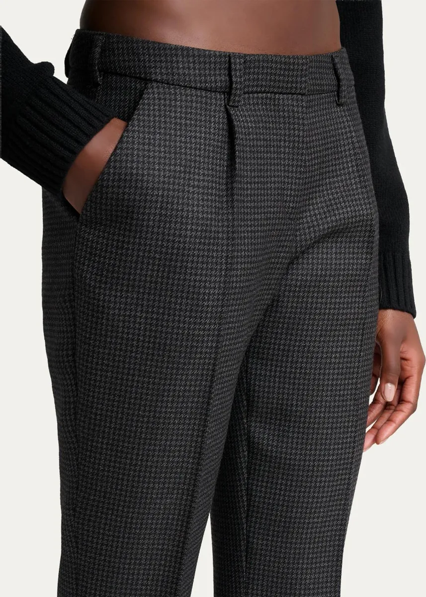 Balenciaga Micro-Houndstooth Wool-Blend Slim-Fit Pants | Thumbnail 5 Balenciaga Micro-Houndstooth Wool-Blend Slim-Fit Pants | Thumbnail 5