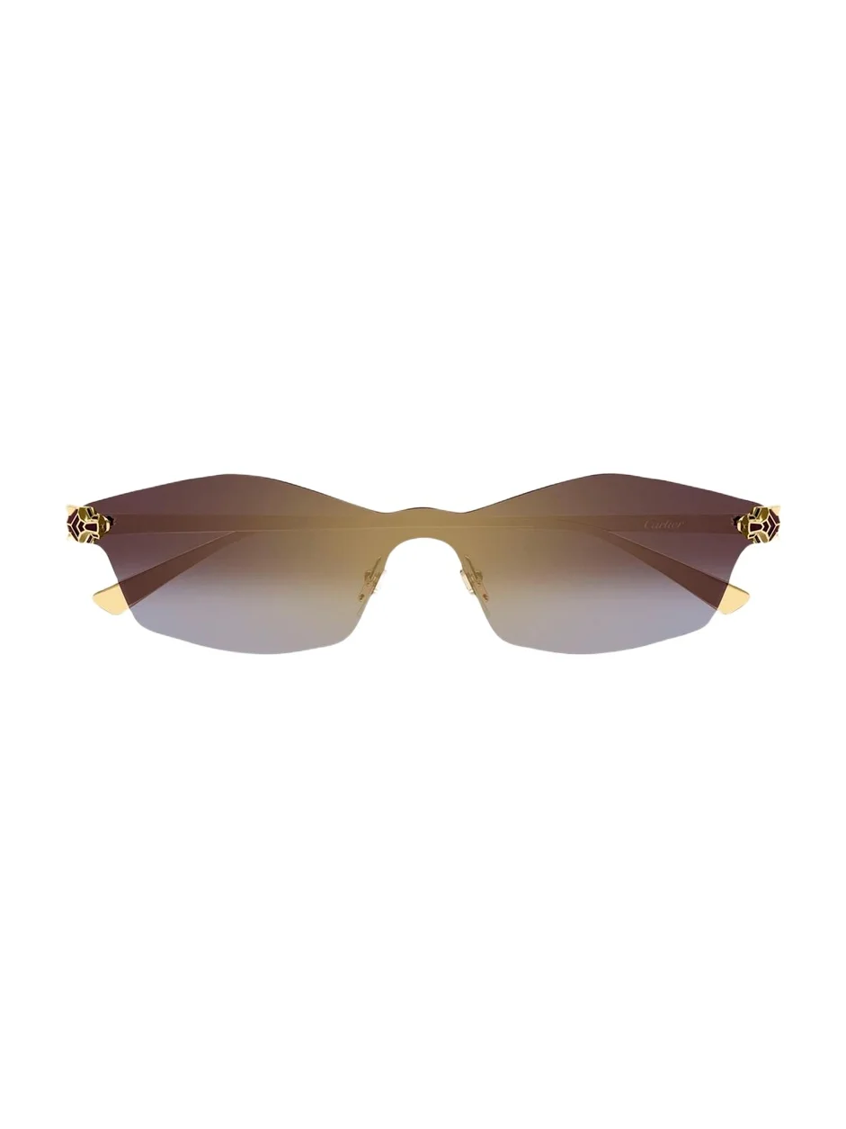 Panthère Classic 24k Gold-Plated Rimless Shield Sunglasses Panthère Classic 24k Gold-Plated Rimless Shield Sunglasses