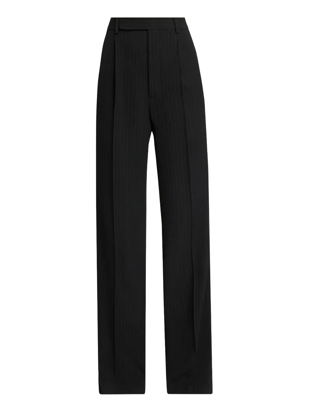 Saint Laurent Pinstriped Wool Crepe De Laine Straight-Leg Trousers