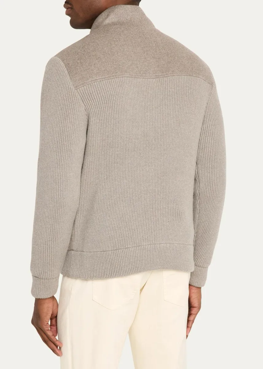 Cesare Attolini Men's Cashmere Hybrid Bomber Jacket | Thumbnail 3 Cesare Attolini Men's Cashmere Hybrid Bomber Jacket | Thumbnail 3