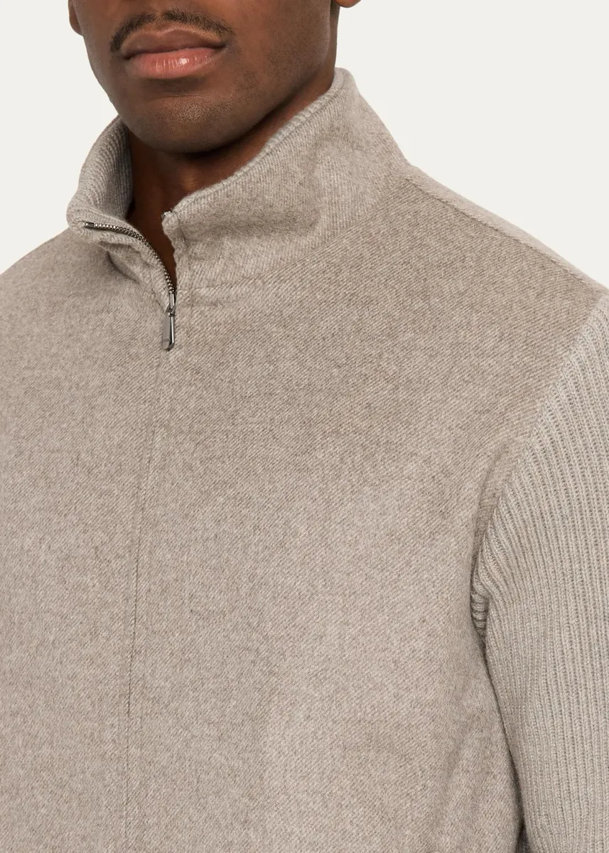 Cesare Attolini Men's Cashmere Hybrid Bomber Jacket | Thumbnail 5 Cesare Attolini Men's Cashmere Hybrid Bomber Jacket | Thumbnail 5