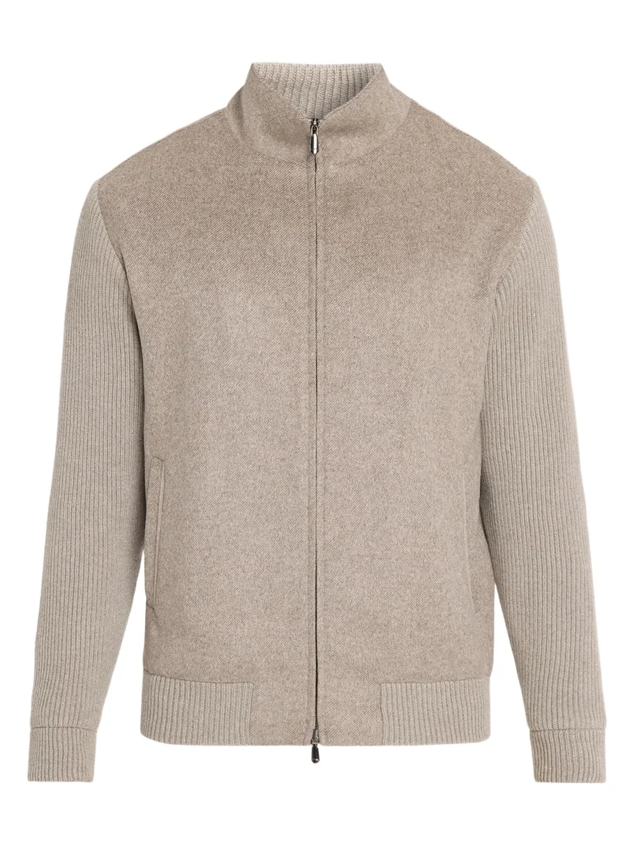 Cesare Attolini Men's Cashmere Hybrid Bomber Jacket