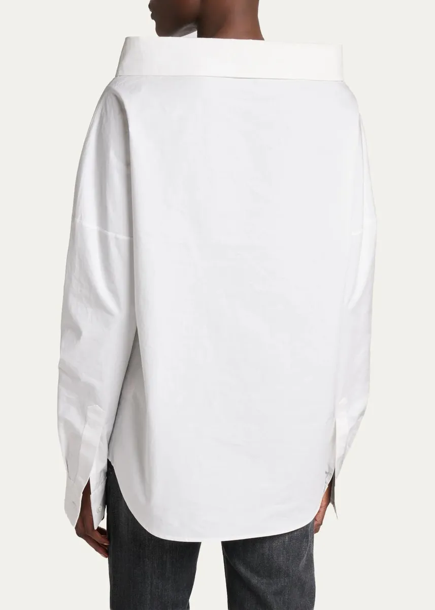 Balenciaga Stola Oversized-Collar Poplin Shirt | Thumbnail 3 Balenciaga Stola Oversized-Collar Poplin Shirt | Thumbnail 3
