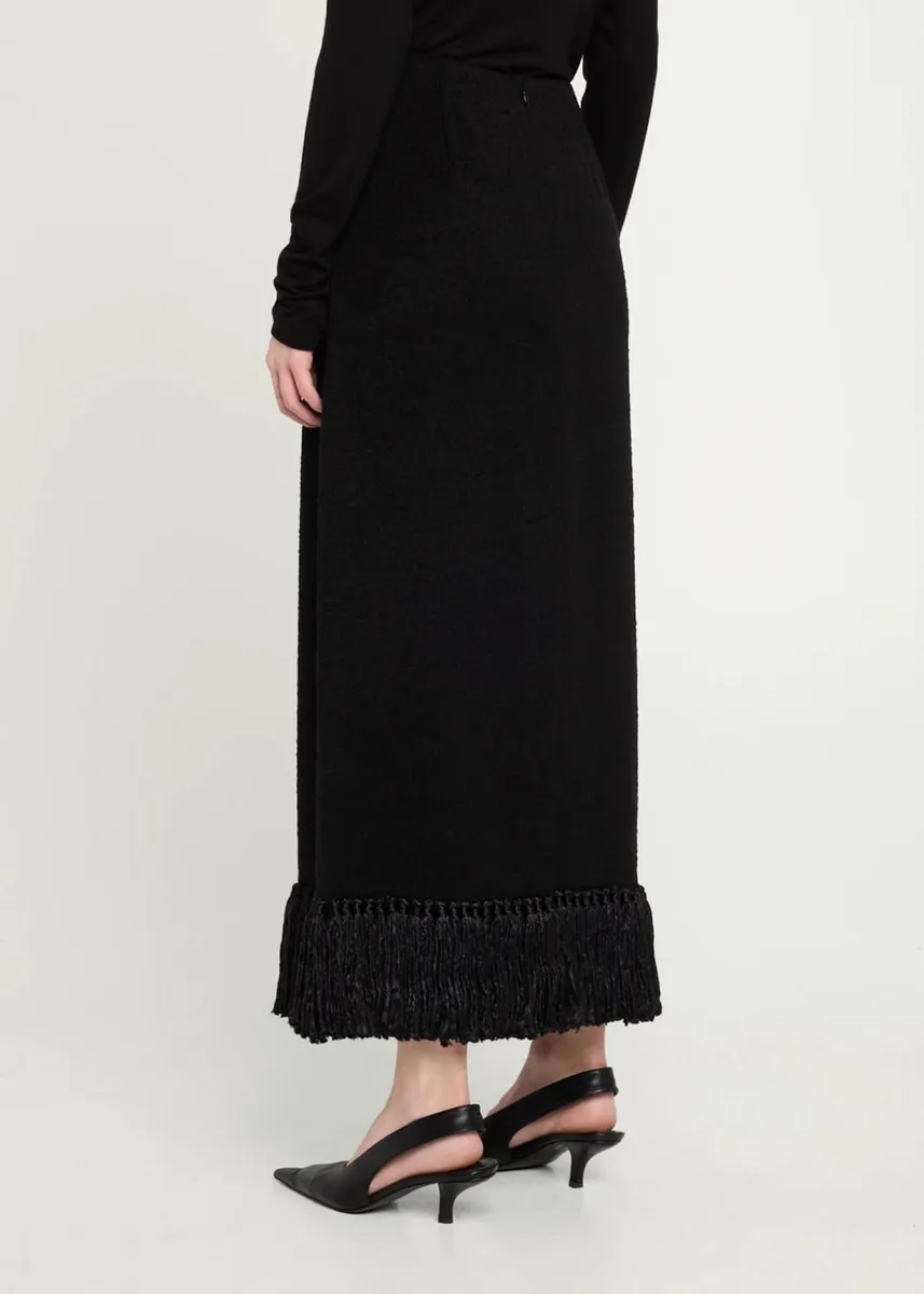 Heirlome Matilde Tassel Fringe Wool Column Skirt | Thumbnail 3