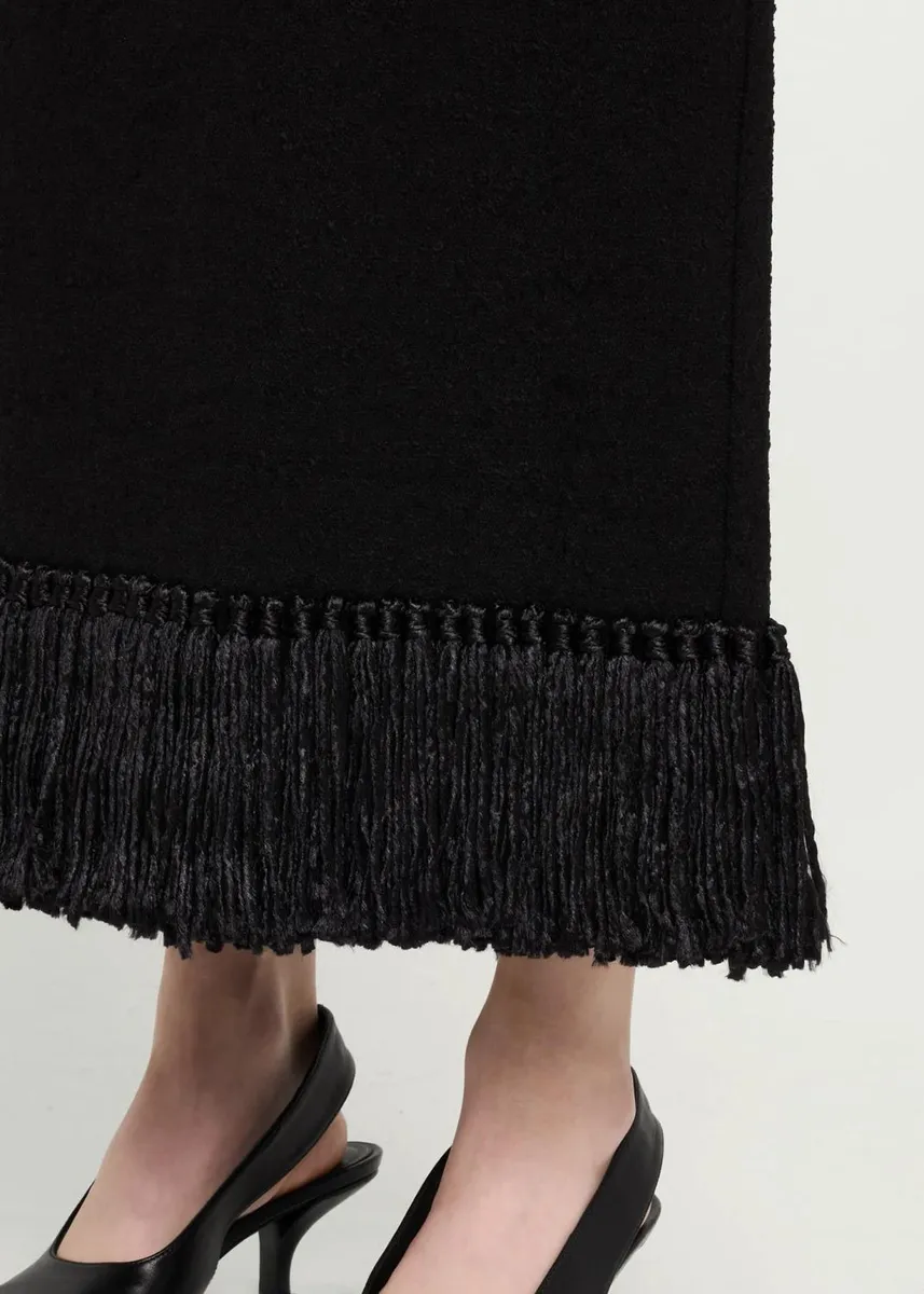 Heirlome Matilde Tassel Fringe Wool Column Skirt | Thumbnail 5
