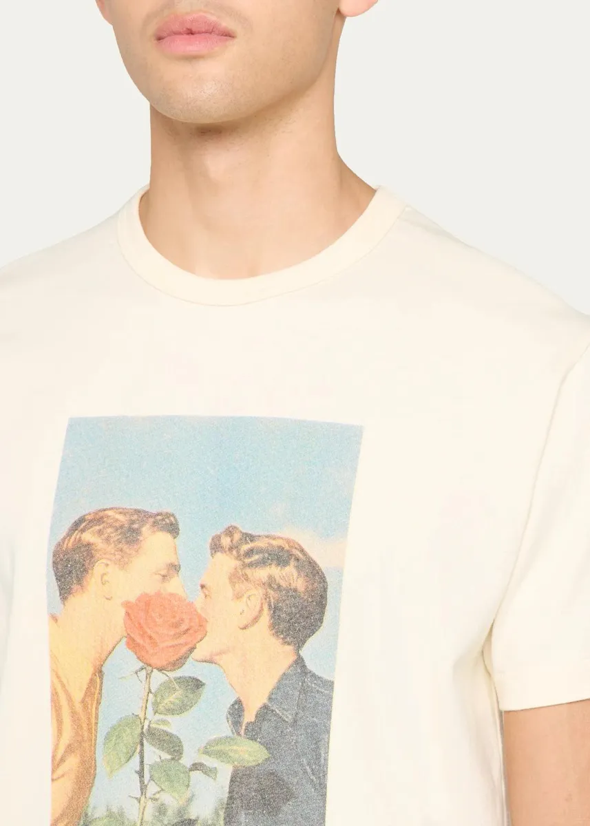 JW Anderson Men's Kissing Graphic Cotton T-Shirt | Thumbnail 5