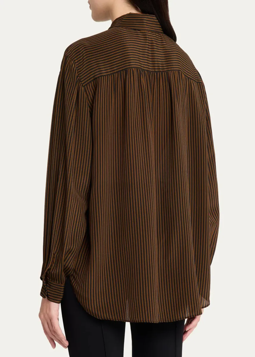 Jamie Haller The Lucy Striped Silk Button-Down Blouse | Thumbnail 3 Jamie Haller The Lucy Striped Silk Button-Down Blouse | Thumbnail 3