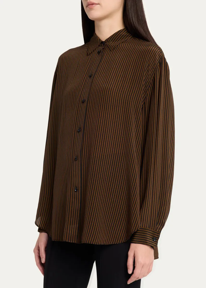 Jamie Haller The Lucy Striped Silk Button-Down Blouse | Thumbnail 4 Jamie Haller The Lucy Striped Silk Button-Down Blouse | Thumbnail 4