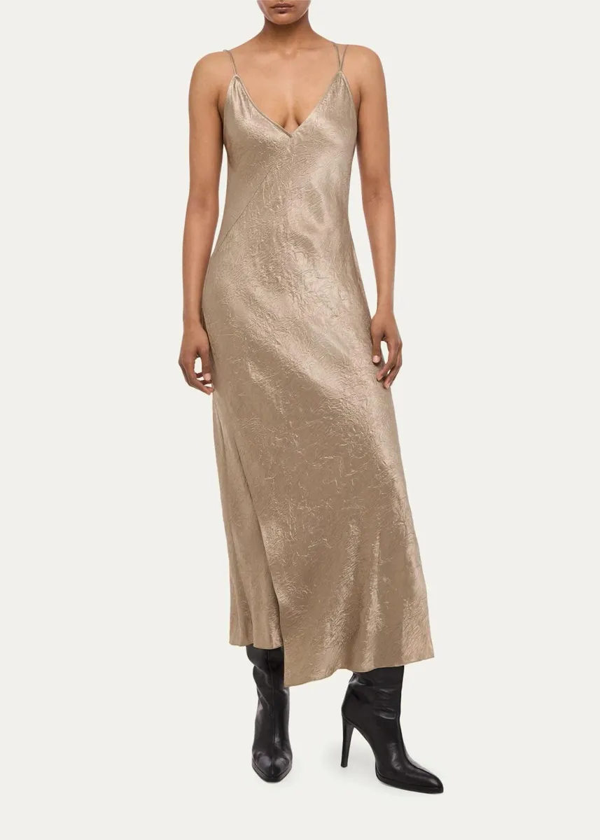 Helmut Lang Crinkled-Effect Midi Slipdress | Thumbnail 4 Helmut Lang Crinkled-Effect Midi Slipdress | Thumbnail 4