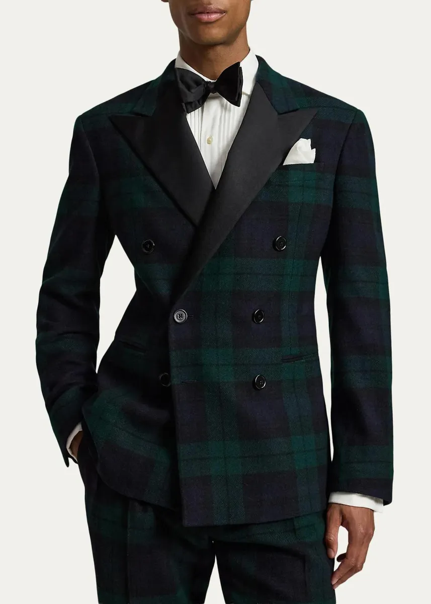 Polo Ralph Lauren Men's Polo Tailored Fit Plaid Tuxedo Jacket | Thumbnail 4 Polo Ralph Lauren Men's Polo Tailored Fit Plaid Tuxedo Jacket | Thumbnail 4