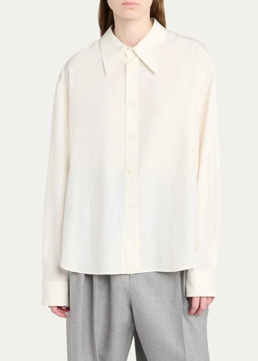 Bottega Veneta Silk Taffeta Button-Down Shirt | Thumbnail 4