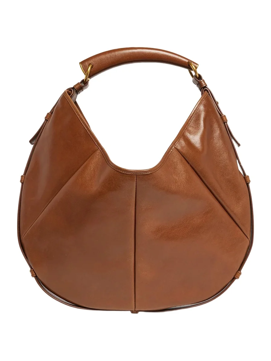 Mombasa Medium Pleated Leather Hobo Bag