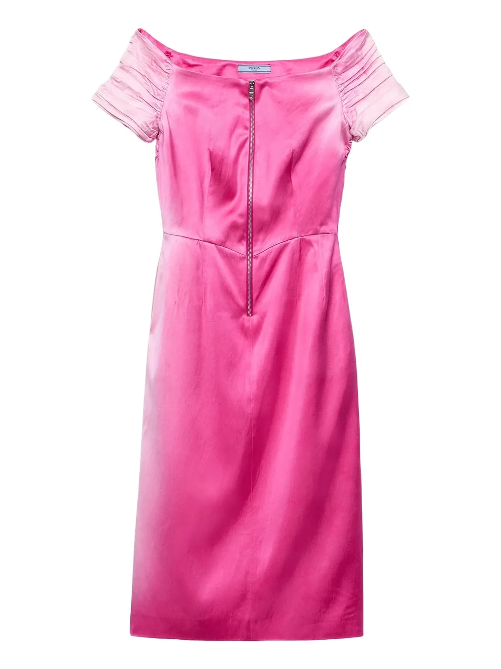 Off-The-Shoulder Washed Duchesse Satin Midi Dress