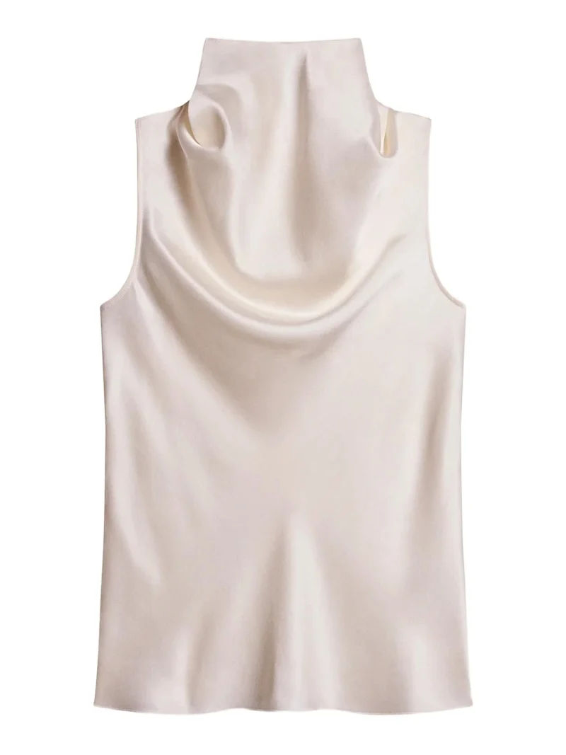 Draped Sleeveless Silk Top Draped Sleeveless Silk Top