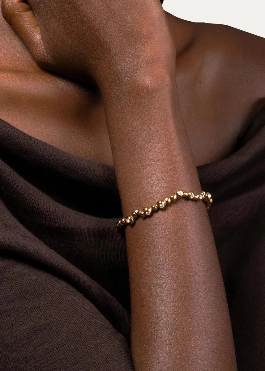 Reza Petillant Perle 18K Yellow Gold Diamond Bangle | Thumbnail 2 Reza Petillant Perle 18K Yellow Gold Diamond Bangle | Thumbnail 2