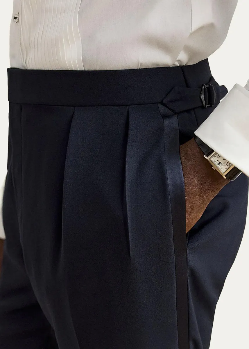 Ralph Lauren Purple Label Men's Gregory Hand-Tailored Tuxedo Trousers | Thumbnail 5