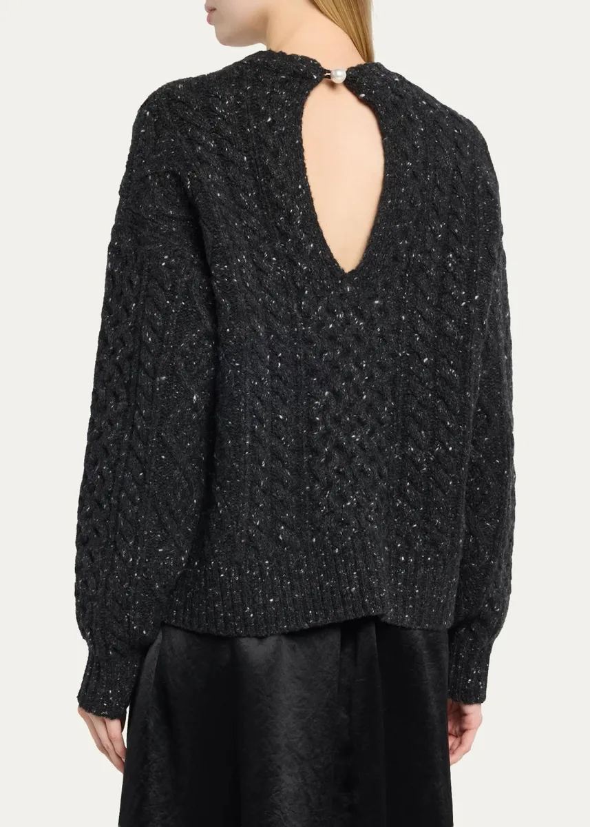 Maria McManus Tear Drop Aran Crewneck Sweater | Thumbnail 3 Maria McManus Tear Drop Aran Crewneck Sweater | Thumbnail 3