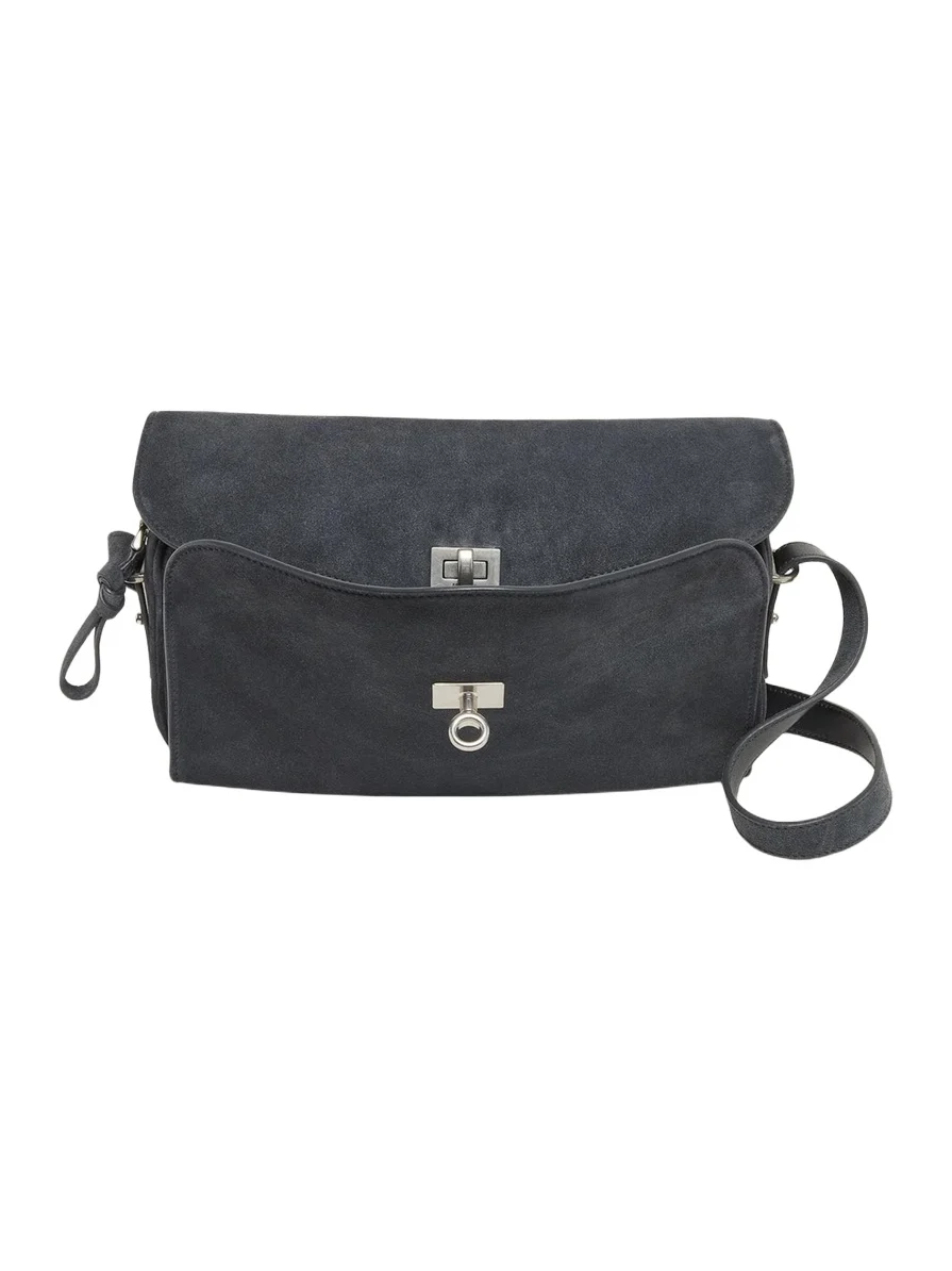Waxed Suede Shoulder Bag