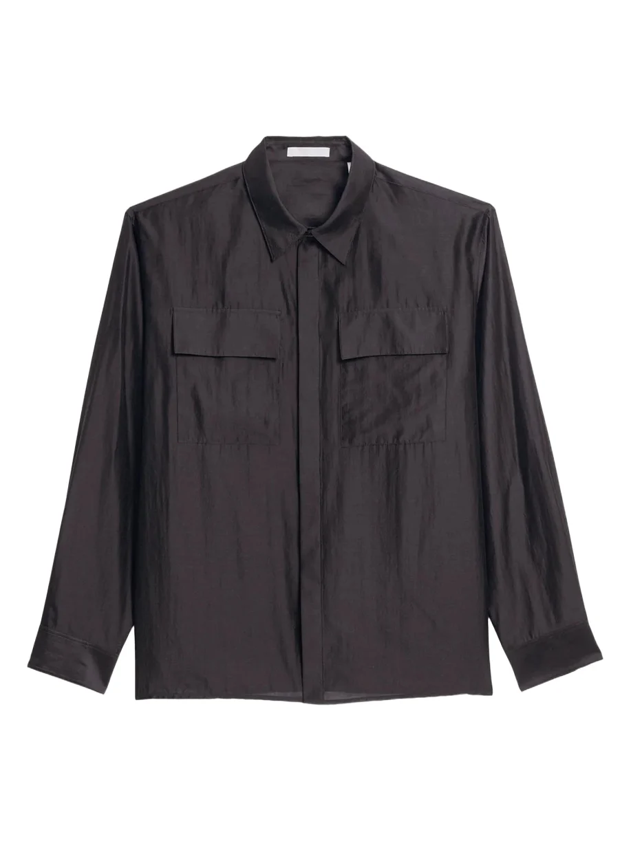 Helmut Lang Men's Sheer Cargo-Pocket Button-Front Shirt
