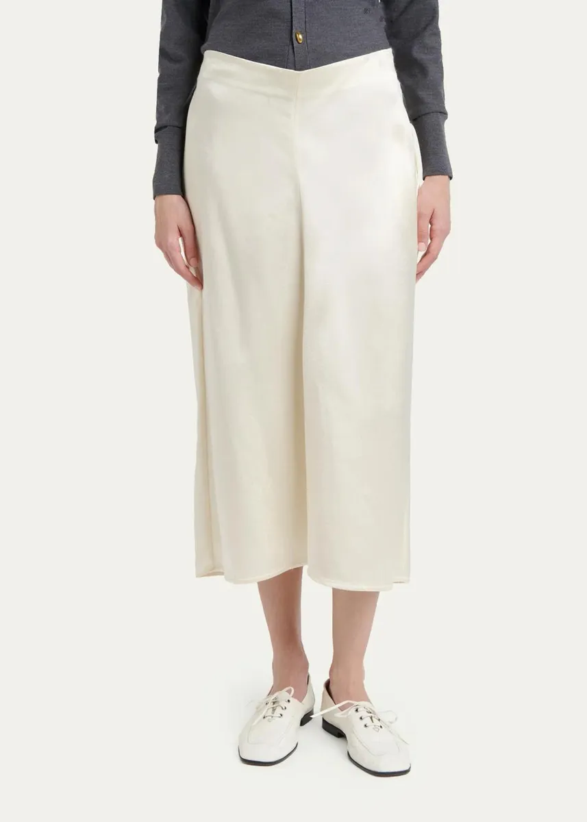 Bottega Veneta V-Waist Satin Midi Skirt | Thumbnail 4