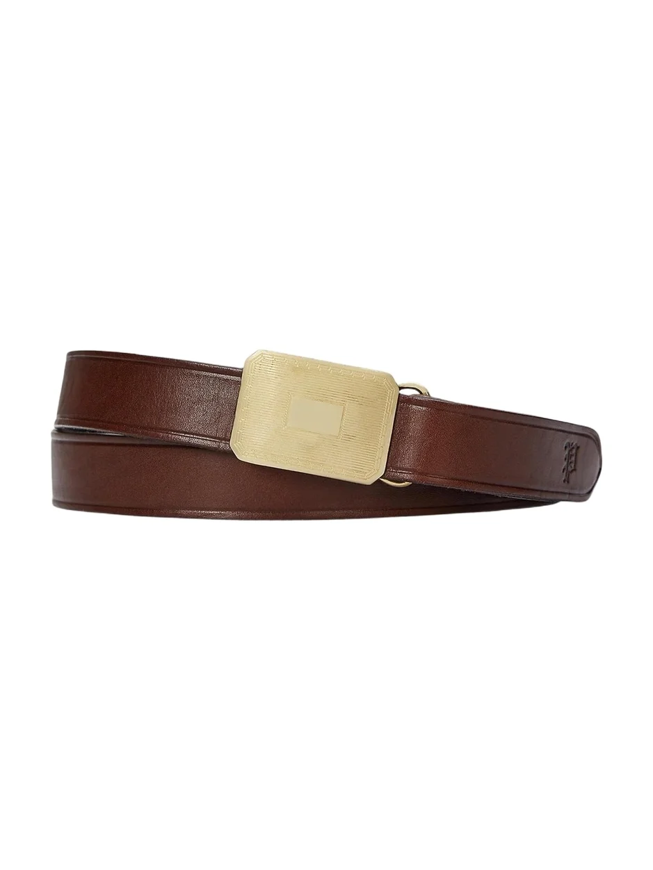 Polo Ralph Lauren Men's Engine Turned-Buckle Leather Belt