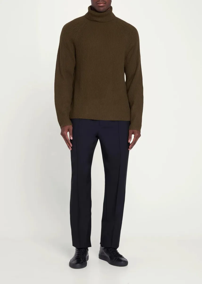 Gabriela Hearst Men's Rib-Knit Cashmere Turtleneck Sweater | Thumbnail 2 Gabriela Hearst Men's Rib-Knit Cashmere Turtleneck Sweater | Thumbnail 2