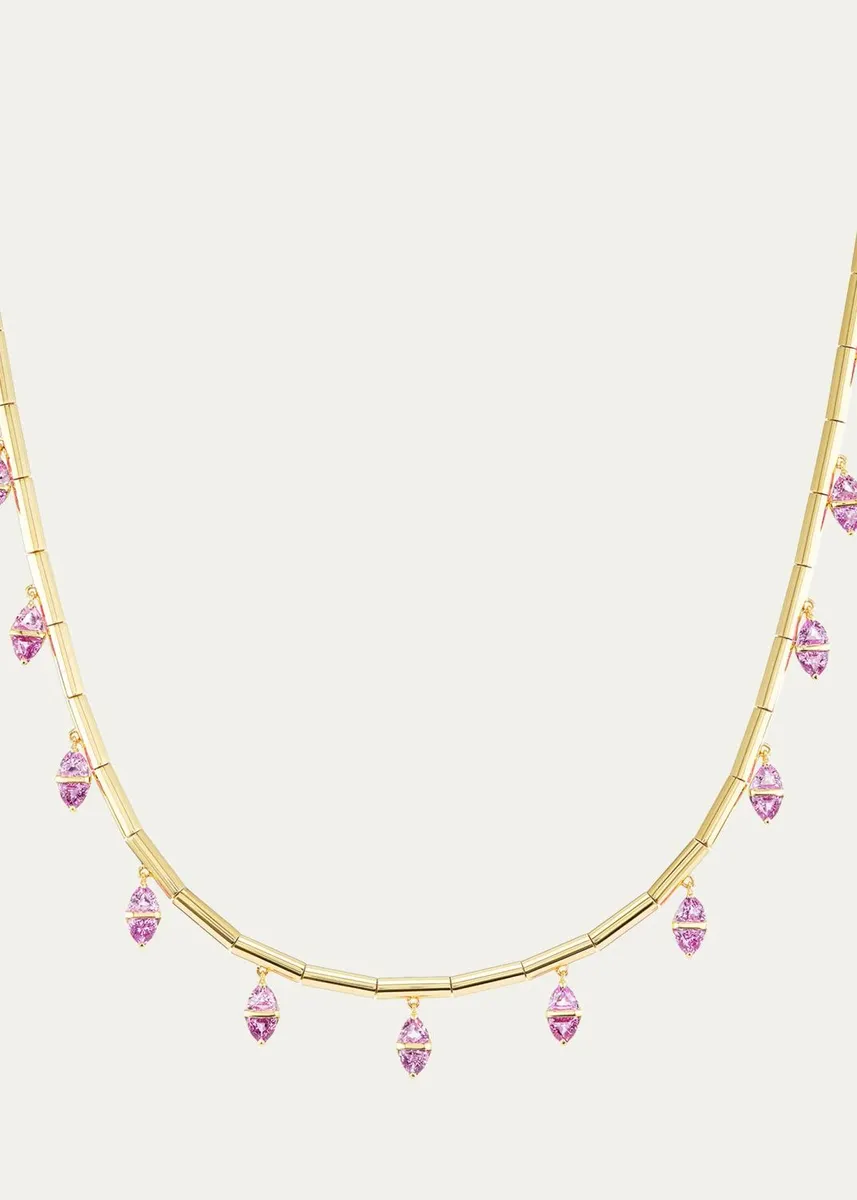 Emily P. Wheeler 18K Yellow Gold & Pink Sapphire Tilly Fringe Collar Necklace | Thumbnail 3 Emily P. Wheeler 18K Yellow Gold & Pink Sapphire Tilly Fringe Collar Necklace | Thumbnail 3