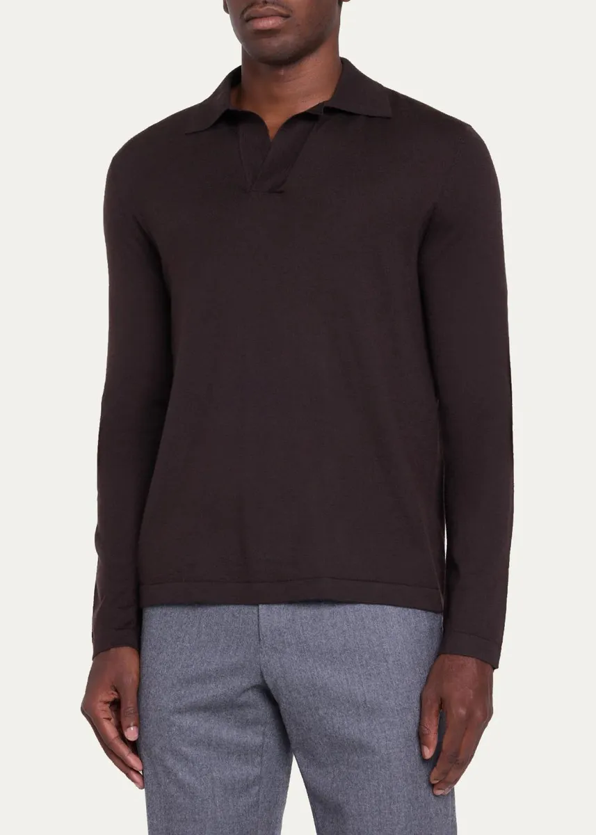 Gabriela Hearst Men's Frome Cashmere Polo Shirt | Thumbnail 4 Gabriela Hearst Men's Frome Cashmere Polo Shirt | Thumbnail 4