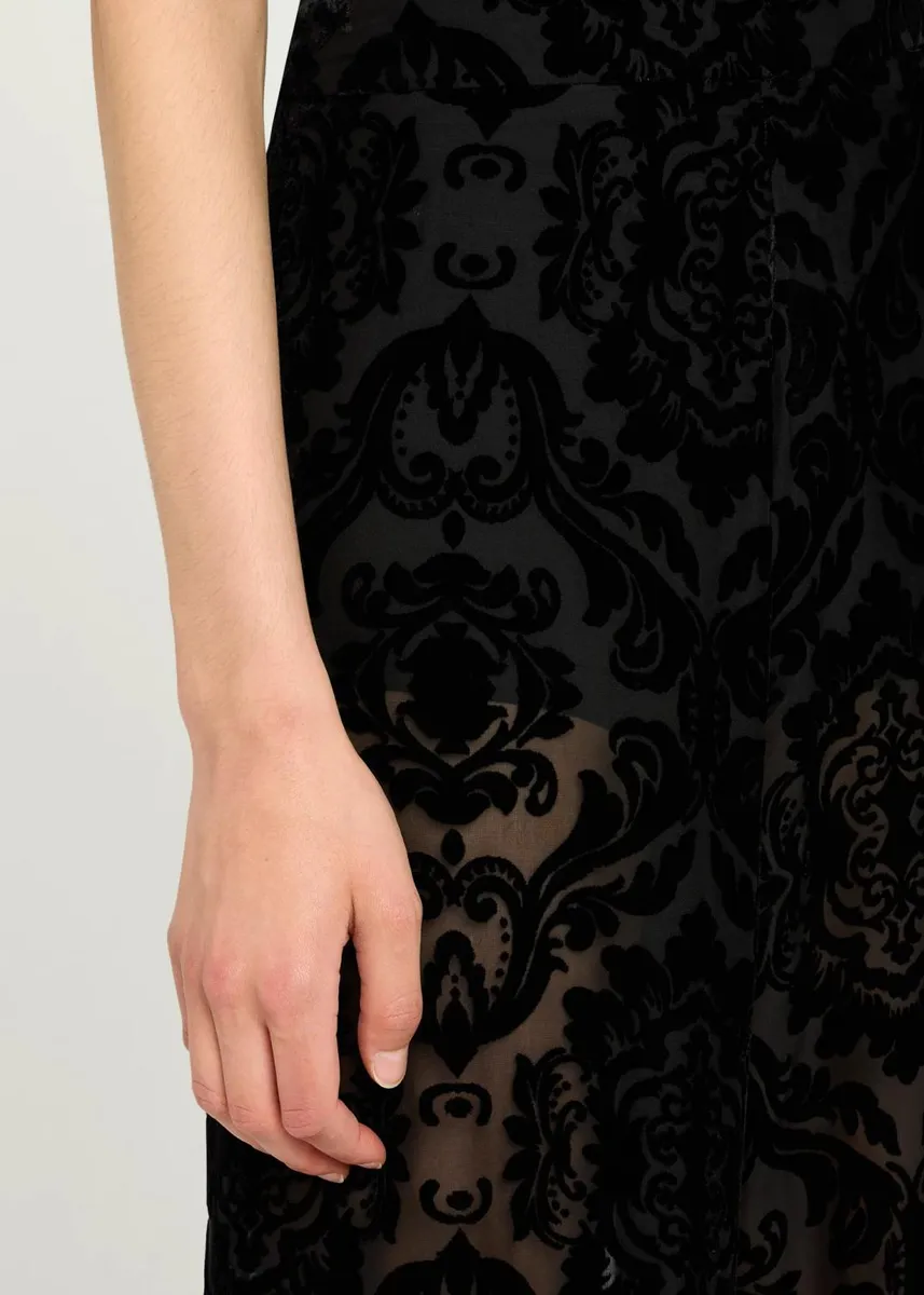 Alice + Olivia Athena Damask Velvet Burnout Wide-Leg Pants | Thumbnail 5