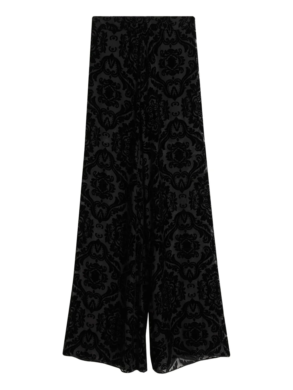 Athena Damask Velvet Burnout Wide-Leg Pants