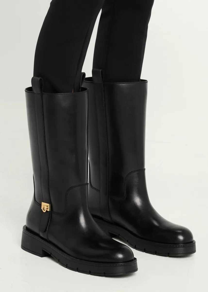 Ferragamo Nyves Leather Mid-Calf Boots | Thumbnail 2 Ferragamo Nyves Leather Mid-Calf Boots | Thumbnail 2