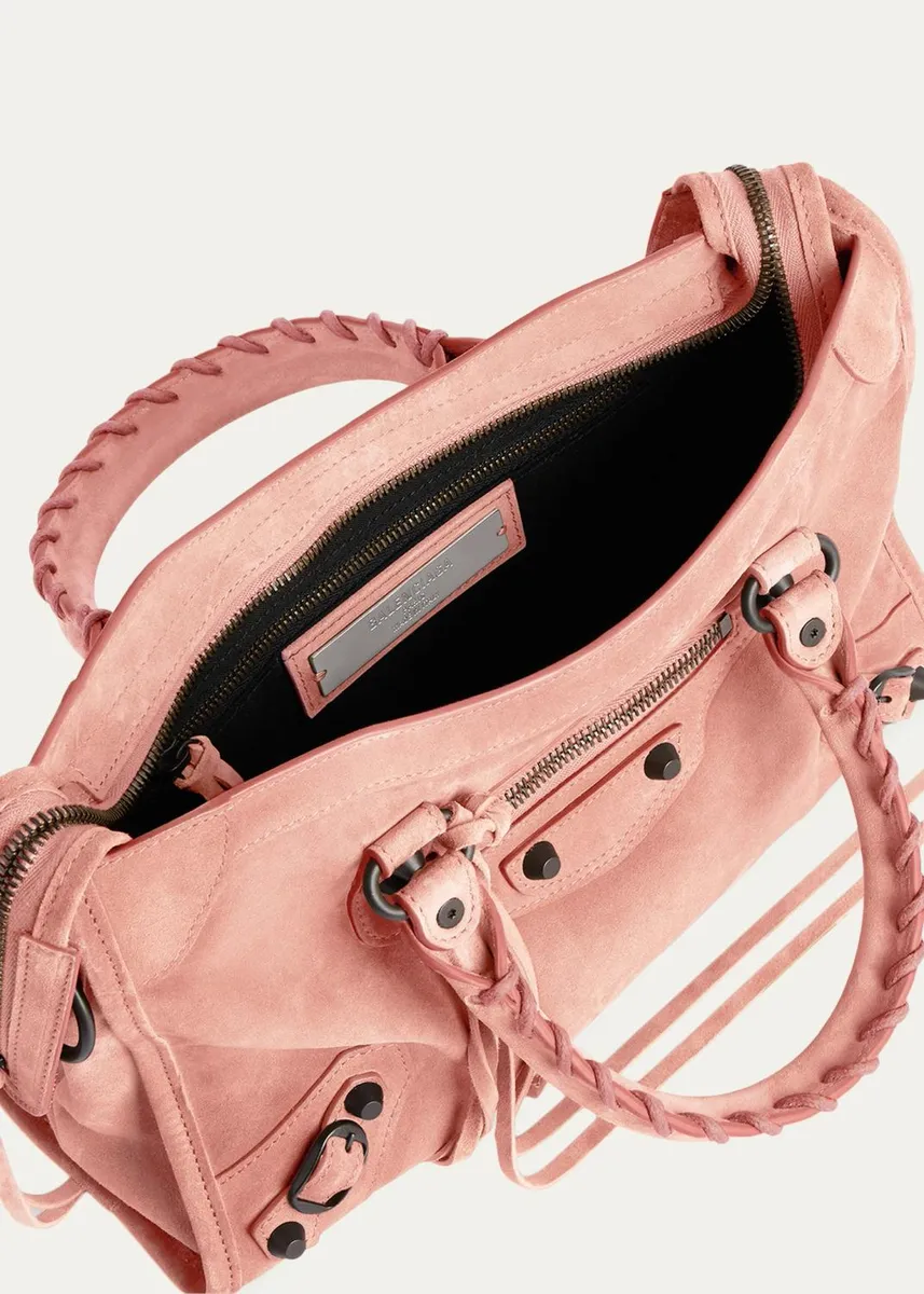 Balenciaga Le City Small Waxed Suede Top-Handle Bag | Thumbnail 3 Balenciaga Le City Small Waxed Suede Top-Handle Bag | Thumbnail 3