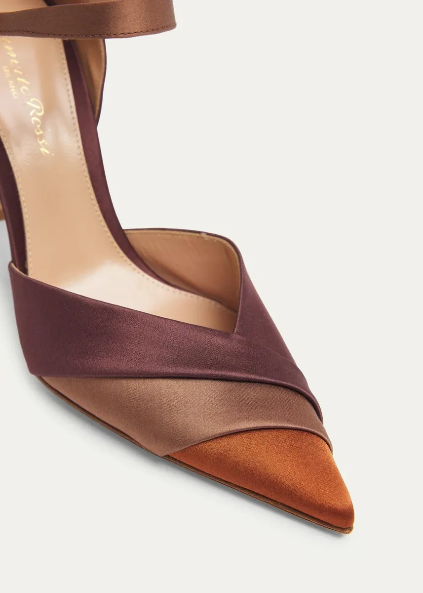 Gianvito Rossi 95mm Colorblocked Crepe Satin Ankle-Strap Pumps | Thumbnail 5 Gianvito Rossi 95mm Colorblocked Crepe Satin Ankle-Strap Pumps | Thumbnail 5