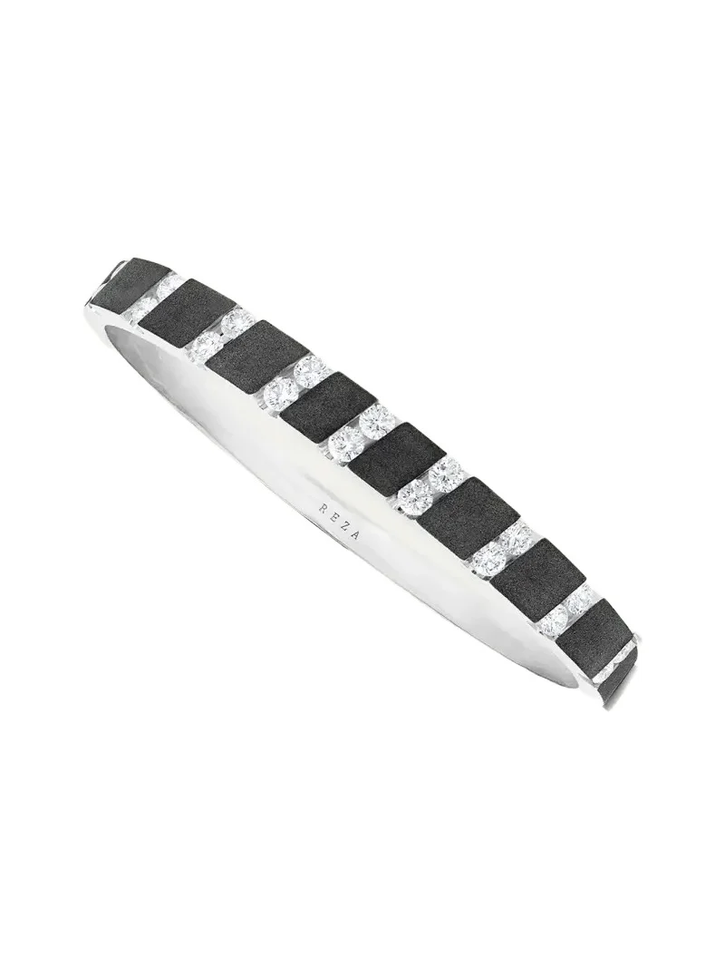 Nexus Blackened and 18K White Gold Alternating Diamond Bangle