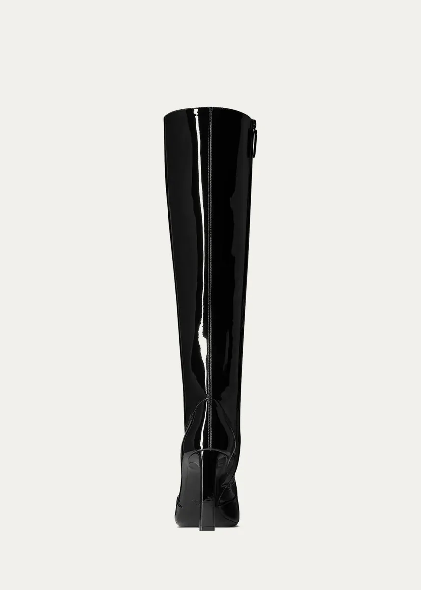 Saint Laurent Francoise Patent Leather Knee-High Boots | Thumbnail 4