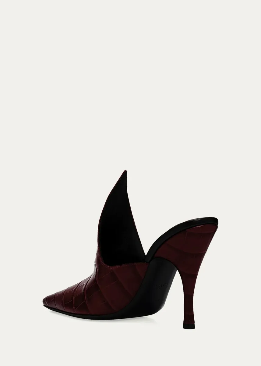ALAÏA 100mm Court Croc-Embossed Leather Mules | Thumbnail 4 ALAÏA 100mm Court Croc-Embossed Leather Mules | Thumbnail 4