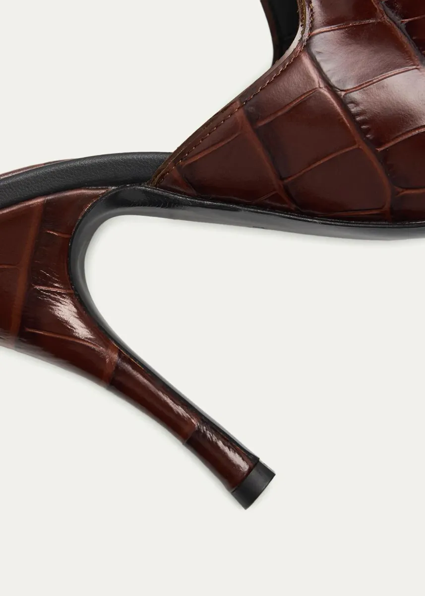 ALAÏA 100mm Court Croc-Embossed Leather Mules | Thumbnail 5 ALAÏA 100mm Court Croc-Embossed Leather Mules | Thumbnail 5