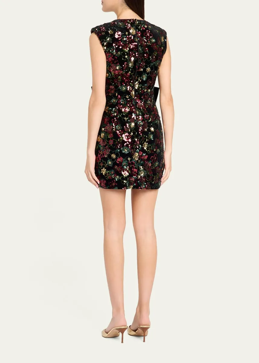 Ramy Brook Kimberly Plunging Floral Sequin Mini Dress | Thumbnail 3