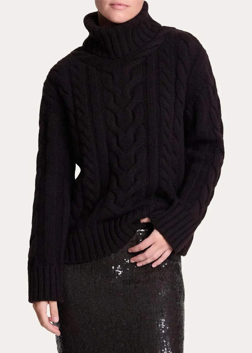 TWP Cashmere Turtleneck Cable-Knit Sweater | Thumbnail 3 TWP Cashmere Turtleneck Cable-Knit Sweater | Thumbnail 3