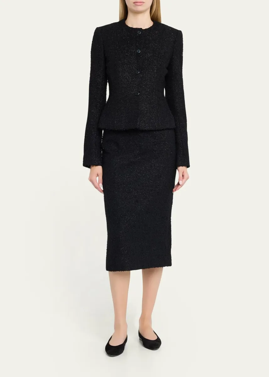 Maria McManus Snake-Print Blocked Tweed Midi Pencil Skirt | Thumbnail 2 Maria McManus Snake-Print Blocked Tweed Midi Pencil Skirt | Thumbnail 2