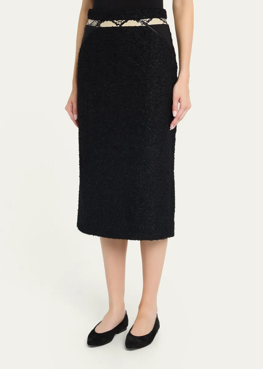 Maria McManus Snake-Print Blocked Tweed Midi Pencil Skirt | Thumbnail 4 Maria McManus Snake-Print Blocked Tweed Midi Pencil Skirt | Thumbnail 4