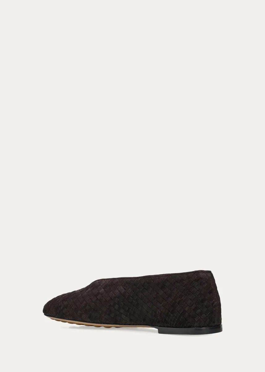 Bottega Veneta Rosa Intrecciato Suede Ballerina Flats | Thumbnail 4 Bottega Veneta Rosa Intrecciato Suede Ballerina Flats | Thumbnail 4